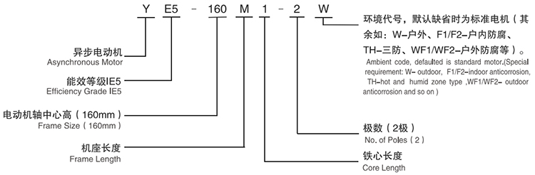 YE5系列超高效三相異步電動(dòng)機(jī)型號(hào)說(shuō)明